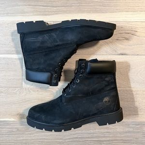 Men’s All Black Timberland 6 inch Premium Waterproof Leather Boots | Size 12